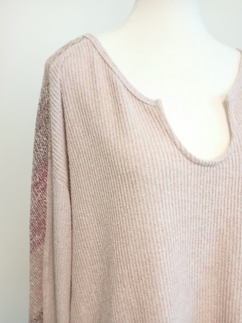 Anthropologie Daily Practice Soft Girl Mixed Knit Thermal Top Size XL - Picture 3 of 10